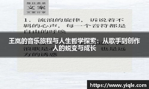 王岚的音乐旅程与人生哲学探索：从歌手到创作人的蜕变与成长