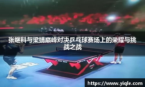 张继科与梁靖巅峰对决乒乓球赛场上的荣耀与挑战之战